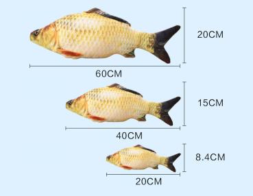 360Home Simulierte Karpfen Fisch Plüschkissen Katzenspielzeug